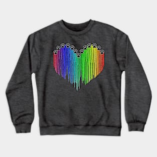 Paw Print Rainbow Crewneck Sweatshirt